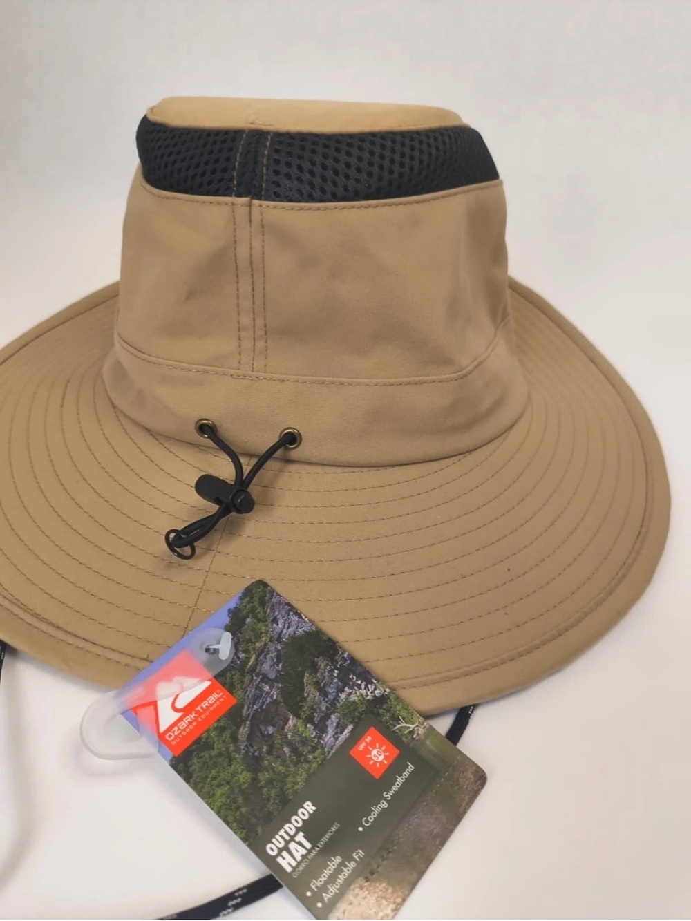 NWT! Ozark Trail Unisex Outdoor Floatable Adjustable S/M Explorer Tan Sun Hat - Picture 5 of 11